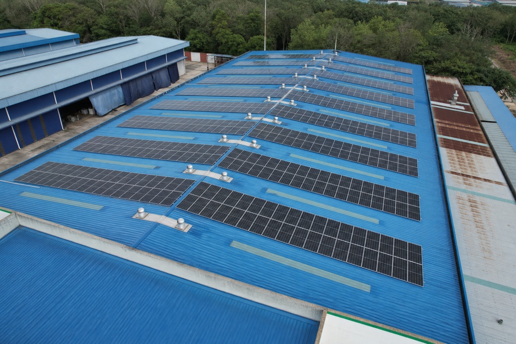 Aerial view of an SS Solar rooftop installation in Malaysia